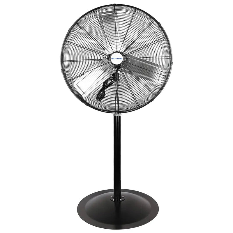 BILT HARD 24" High-Velocity Pedestal Fan: 6450 CFM, 3-Speed, Heavy-Duty Industrial Standing Fan