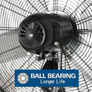 BILT HARD 24" High-Velocity Pedestal Fan: 6450 CFM, 3-Speed, Heavy-Duty Industrial Standing Fan