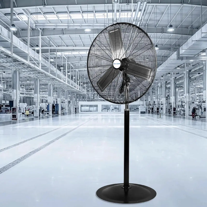 BILT HARD 24" High-Velocity Pedestal Fan: 6450 CFM, 3-Speed, Heavy-Duty Industrial Standing Fan