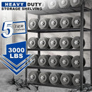 BILT HARD 3000LBS 48" W x 24" D x 72" H Garage Shelving, 5-Shelf Industrial Storage Shelves Heavy Duty, Metal Shelving Units with Adjustable Shelf, Steel Utility Shelves