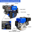 BILT HARD 420cc 15HP Gas Engine with Electric Start – 4-Stroke OHV Horizontal Shaft, Compatible Replacement for Honda GX390, Briggs & Stratton GX390, Kohler CH440, and Yamaha MZ/MX Series