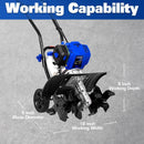 BILT HARD 16" Gas Garden Tiller – 46cc 4-Cycle Engine, 6 Steel Tines, Adjustable Wheels & Cushioned Handles for Easy Tilling & Weeding