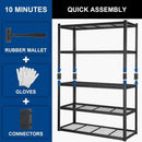 BILT HARD 3500 LBS 60" W x 18" D Garage Shelving, 72" H Heavy Duty Storage Shelves, Metal Wire Utility Shelving Units with Adjustable Shelf, Ideal for Garage, Black