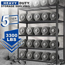 BILT HARD 60" W x 24" D Garage Shelving 3300 LBS, 72" H Storage Shelves, Heavy Duty 5-Tier Metal Shelving Units with Adjustable Shelf, Steel Wire Utility Shelving