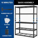 BILT HARD 60" W x 24" D Garage Shelving 3300 LBS, 72" H Storage Shelves, Heavy Duty 5-Tier Metal Shelving Units with Adjustable Shelf, Steel Wire Utility Shelving
