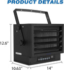 BILT HARD 7500W Electric Garage Heater, 240V Digital Fan-Forced Ceiling Mount Heater with Remote, Hardwired Shop Garage Heater with Thermostat, Overheat Protection, Timer, Ideal for Workshop