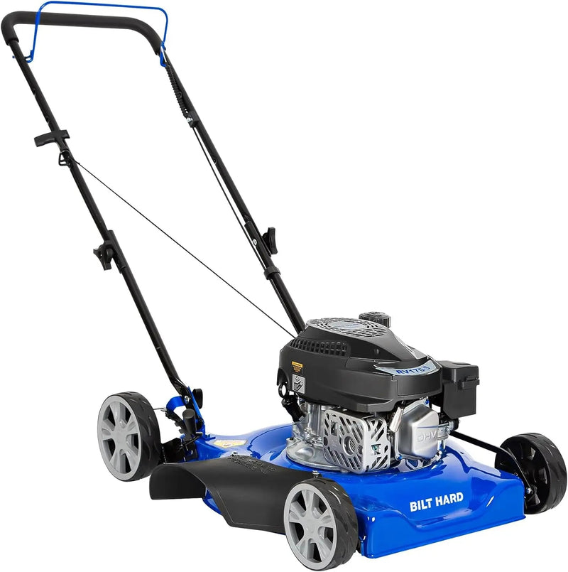 BILT HARD 20" Gas Push Lawn Mower – 144cc 4-Cycle Engine, 8 Cutting Heights, Perfect for Lawns, Yards & Gardens