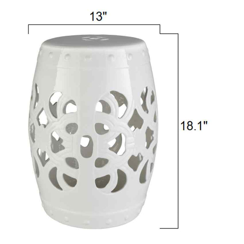 Saxen White Garden Stool