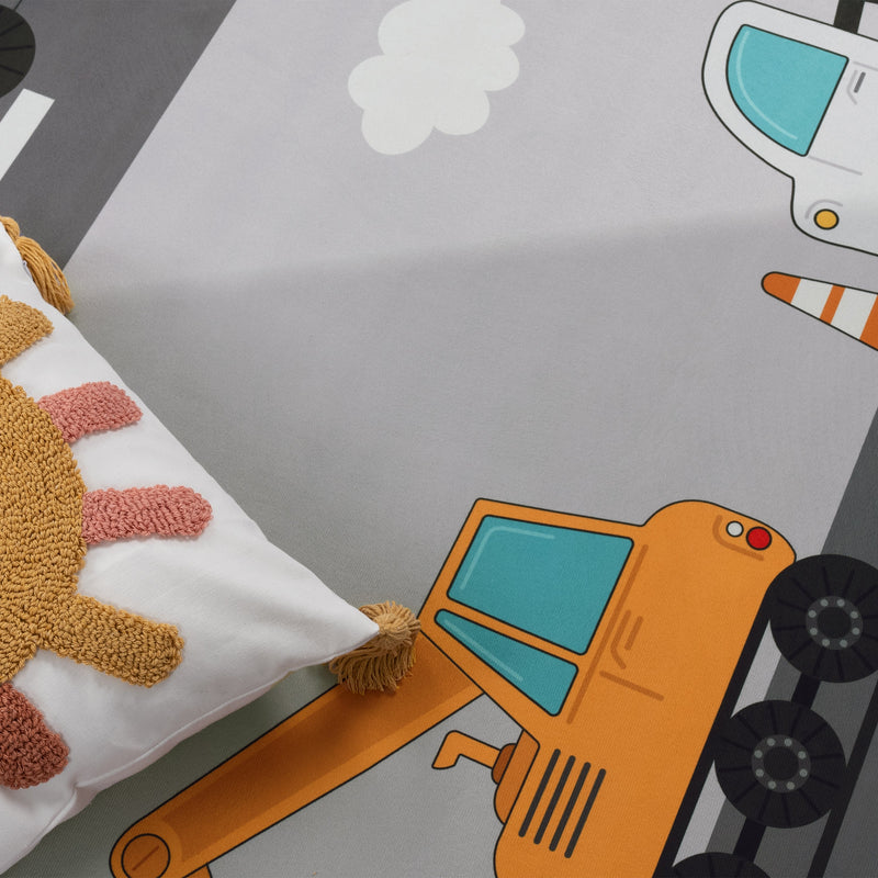 Kids Play-Mat Bob Construction Road with Trucks & Cranes
