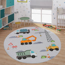 Kids Play-Mat Bob Construction Site with Trucks & Cranes in Grey
