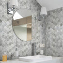 White 12x12 Polished Etched Hexagon Marble Mosaic Tile (5 pack, 4.92 sq ft/case) - Sample