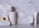 White 12x12 Polished Etched Hexagon Bianco Carrara Marble Mosaic Tile (5 pack, 4.92 sq ft/case)