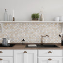 Beige 12x12 Hexagon Polished Etched Marble Mosaic Tile (5 pack, 4.92 sq ft/case) - Sample