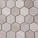 Gray 12x12 Hexagon Polished Etched Marble Mosaic Tile (5 pack, 4.92 sq ft/case) - Sample