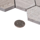 Gray 12x12 Hexagon Polished Etched Marble Mosaic Tile (5 pack, 4.92 sq ft/case) - Sample
