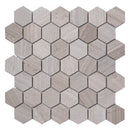 Wooden Grey 12x12 Etched Polished Hexagon Marble Mosaic Tile (5 pack, 4.92 sq ft/case)
