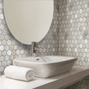 Gray 12x12 Hexagon Polished Etched Marble Mosaic Tile (5 pack, 4.92 sq ft/case) - Sample