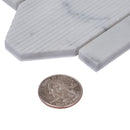 White 11x12 Polished Etched Hexagon Bianco Carrara Marble Mosaic Tile (5 pack, 4.66 sq ft/case)