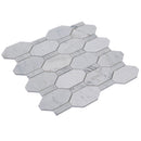 White 11x12 Polished Etched Hexagon Marble Mosaic Tile (5 pack, 4.66 sq ft/case) - Sample
