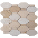 Beige 11x12 Polished Etched Hexagon Marble Mosaic Tile (5 pack, 4.66 sq ft/case) - Sample