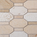 Beige 11x12 Polished Etched Hexagon Crema Marfil Marble Mosaic Tile (5 pack, 4.66 sq ft/case)