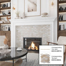 Beige 11x12 Polished Etched Hexagon Crema Marfil Marble Mosaic Tile (5 pack, 4.66 sq ft/case)