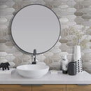Gray 11x12 Polished Etched Hexagon Marble Mosaic Tile (5 pack, 4.66 sq ft/case) - Sample