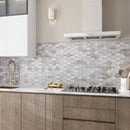 Wooden Grey 11x12 Polished Etched Hexagon Marble Mosaic Tile (5 pack, 4.66 sq ft/case) by Apollo Tile