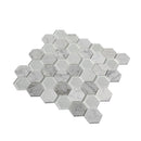 White 12x12 Polished Etched Hexagon Glass Marble Mosaic Tile (5 pack, 4.92 sq ft/case) - Sample