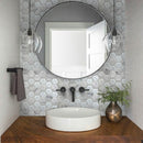 White 12x12 Polished Etched Hexagon Glass Marble Mosaic Tile (5 pack, 4.92 sq ft/case) - Sample