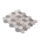 Wooden Grey Glass 12x12 Polished Etched Hexagon Marble Mosaic Tile (5 pack, 4.92 sq ft/case)