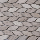 Wooden Grey 12x12 Polished Etched Hexagon Marble Mosaic Tile (5 pack, 4.92 sq ft/case)