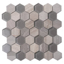 Wooden Grey Glass 12x12 Polished Etched Hexagon Marble Mosaic Tile (5 pack, 4.92 sq ft/case)