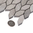 Wooden Grey 12x12 Polished Etched Hexagon Marble Mosaic Tile (5 pack, 4.92 sq ft/case) by Apollo Tile