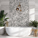 Wooden Grey Glass 12x12 Polished Etched Hexagon Marble Mosaic Tile (5 pack, 4.92 sq ft/case)