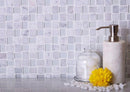 White 12x12 Polished Etched Brick Bianco Carrara Glass Marble Mosaic Tile (5 pack, 4.83 sq ft/case)