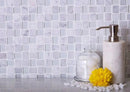 White 12x12 Polished Etched Brick Bianco Carrara Glass Marble Mosaic Tile (5 pack, 4.83 sq ft/case) by Apollo Tile
