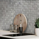 White 12x12 Polished Etched Brick Bianco Carrara Glass Marble Mosaic Tile (5 pack, 4.83 sq ft/case) by Apollo Tile