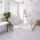 White 4x12 Bianco Carrara Polished Baseboard Marble Tile Trim (10 pack, 3.33 sq ft/case) by Apollo Tile