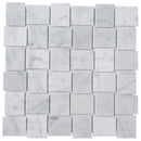 White 11x11 Polished Etched Brick Bianco Carrara Marble Mosaic Tile (5 pack, 4.13 sq ft/case)