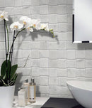 White 11x11 Polished Etched Brick Marble Mosaic Tile (5 pack, 4.13 sq ft/case) - Sample