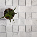 White 11x11 Polished Etched Brick Marble Mosaic Tile (5 pack, 4.13 sq ft/case) - Sample