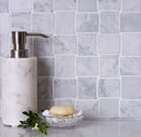White 11x11 Polished Etched Brick Bianco Carrara Marble Mosaic Tile (5 pack, 4.13 sq ft/case)