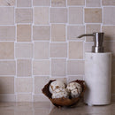 Beige 11x11 Polished Etched Brick Marble Mosaic Tile (5 pack, 4.13 sq ft/case) - Sample