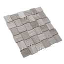 Wooden Grey 11x11 Polished Etched Brick Marble Mosaic Tile (5 pack, 4.13 sq ft/case)