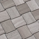 Gray 11x11 Polished Etched Brick Marble Mosaic Tile (5 pack, 4.13 sq ft/case) - Sample