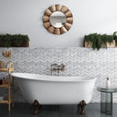 White 2x12 Bianco Carrara Polished Chair Rail Marble Tile Trim (10 pack, 1.667 sq ft/case) by Apollo Tile
