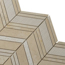 Beige 13x13 Polished Etched Herringbone Crema Marfil Marble Mosaic Tile (5 pack, 6.09 sq ft/case)