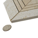 Beige 13x13 Polished Etched Herringbone Marble Mosaic Tile (5 pack, 6.09 sq ft/case) - Sample