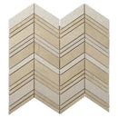 Beige 13x13 Polished Etched Herringbone Marble Mosaic Tile (5 pack, 6.09 sq ft/case) - Sample